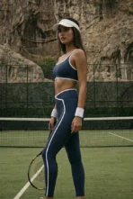 Women’s Contrast-Trim Cross-Waist Activewear Set - Image 7