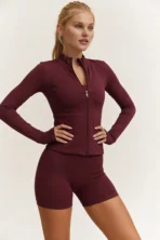 Women’s 3-Piece Seamless Activewear Set (Jacket, Sports Bra & Biker Shorts) - Image 3