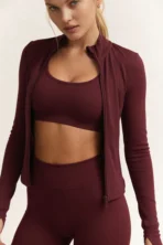 Women’s 3-Piece Seamless Activewear Set (Jacket, Sports Bra & Biker Shorts) - Image 5